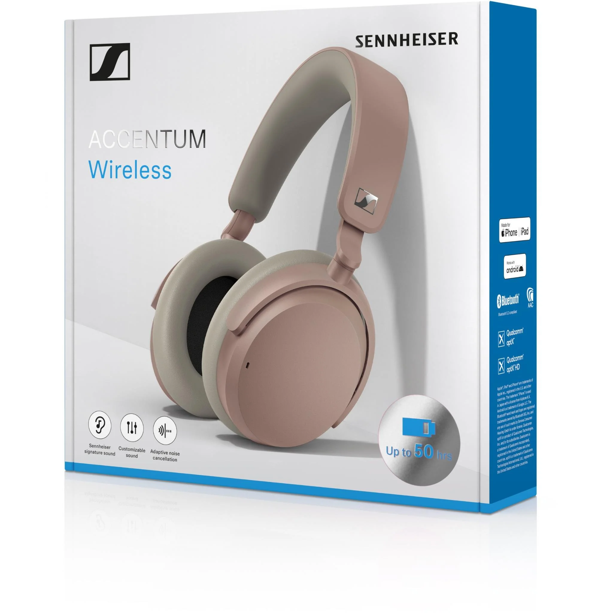 Sennheiser ACCENTUM Wireless Noise Cancelling Over-Ear Headphones (Taupe) - Image 7