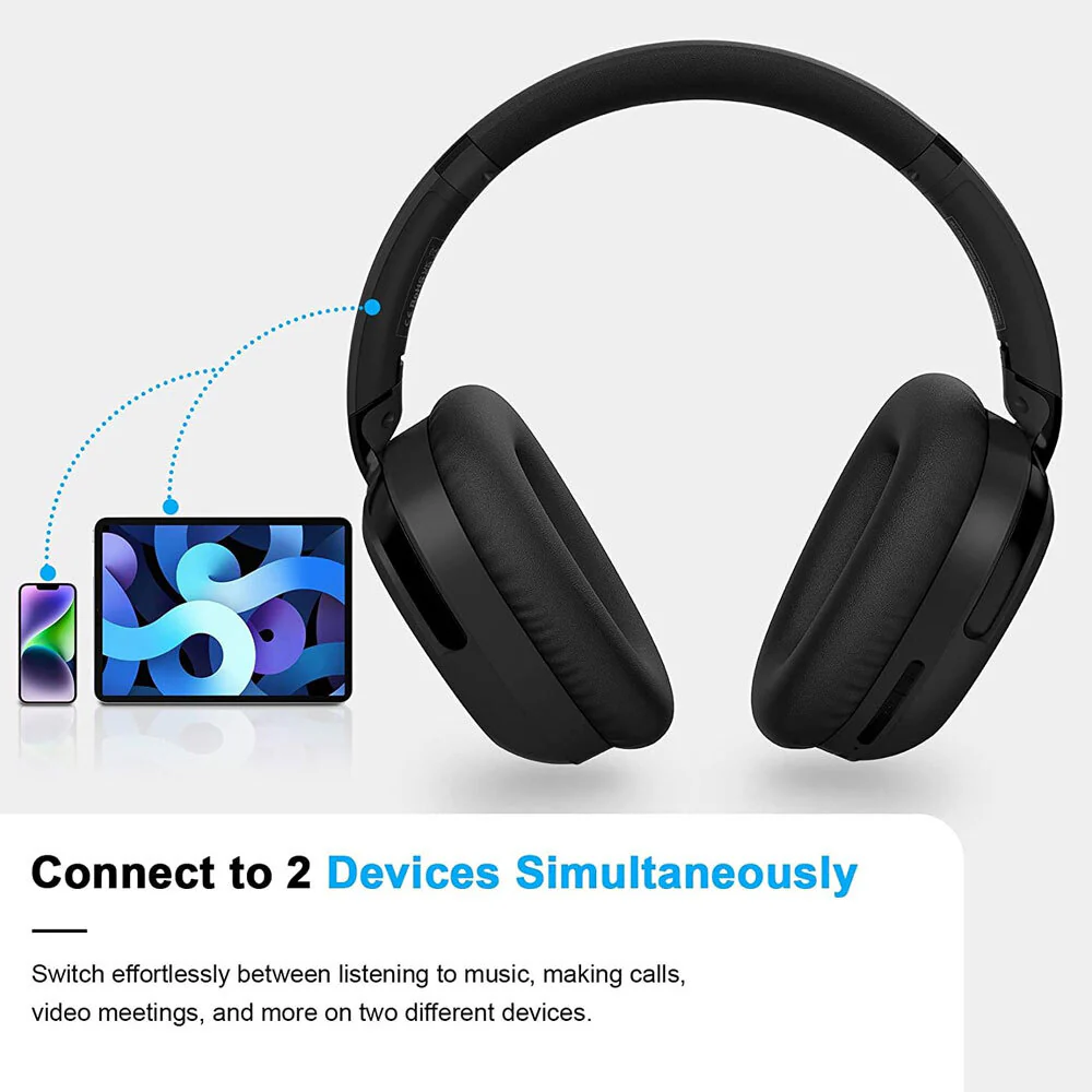 Silcron Active Noise Cancelling Bluetooth Headphones (Black) - Image 4