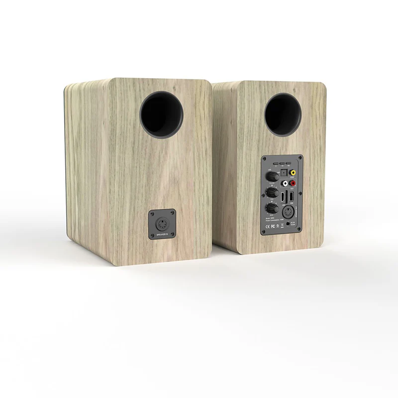 Silcron SLR05 Wireless Active Bookshelf Speakers Set with HDMI ARC - Wood - Image 2