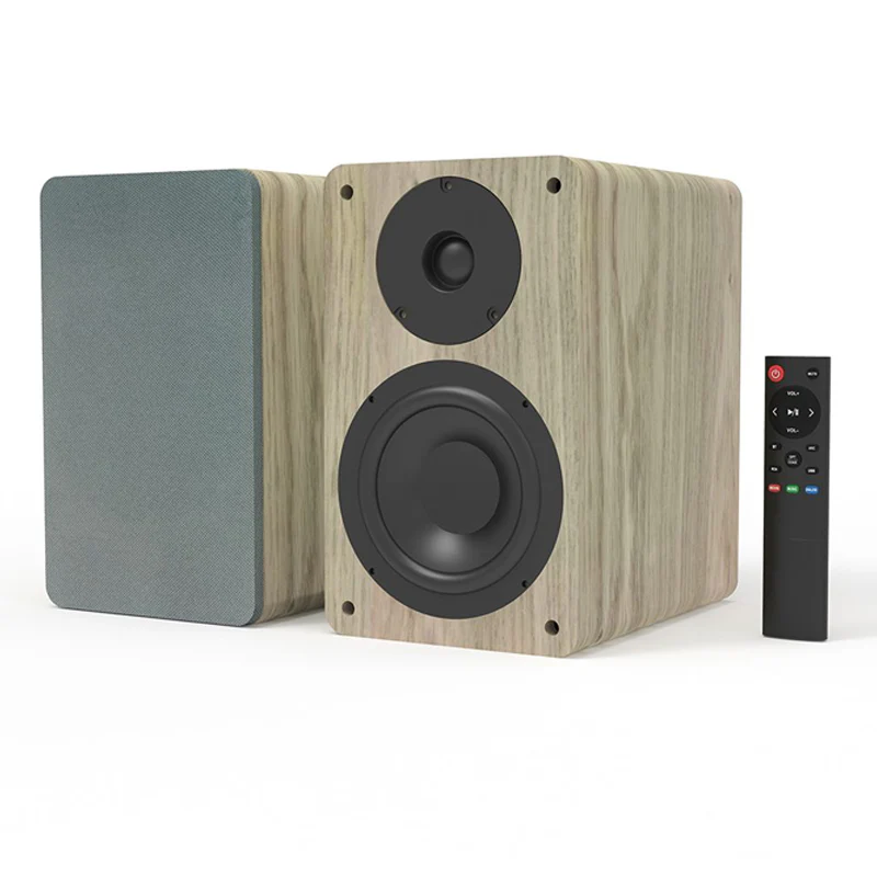 Silcron SLR05 Wireless Active Bookshelf Speakers Set with HDMI ARC - Wood - Image 3