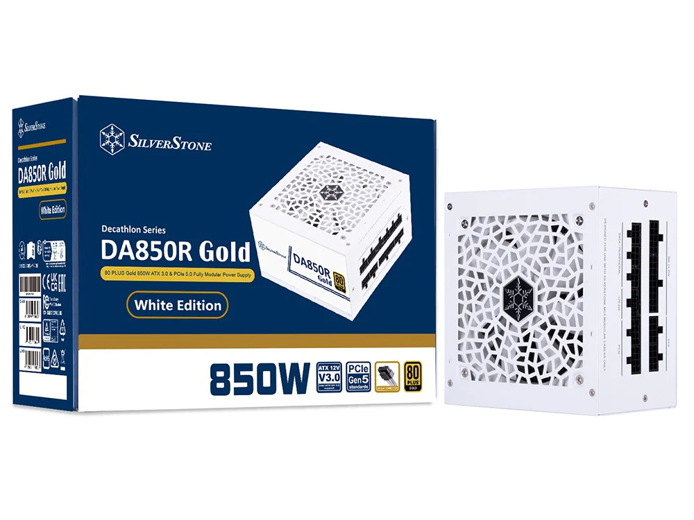 SilverStone 850W ATX 3.0 80+ Gold Power Supply (White) - Image 10