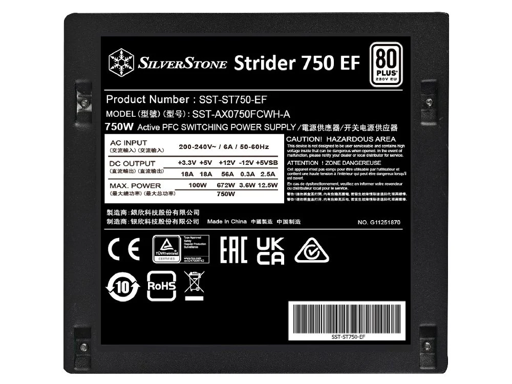 SilverStone Strider 750W 80+ Certified Power Supply - Image 9