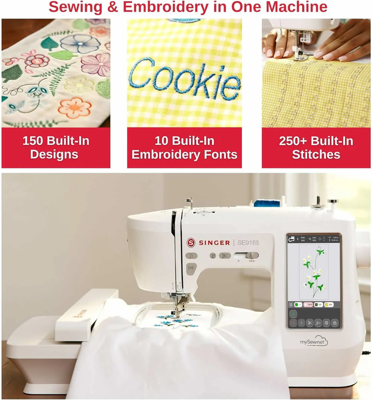 SINGER SE9185 Sewing and Embroidery Machine with WIFI colour touchscreen - Image 4