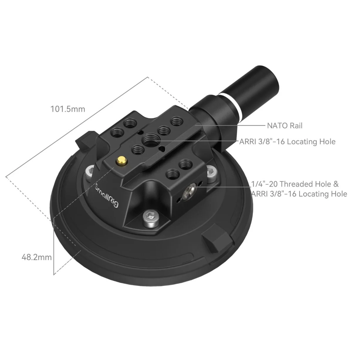 SmallRig 4" Suction Cup Camera Mounting Support for Vehicle Shooting 4122C - Image 2