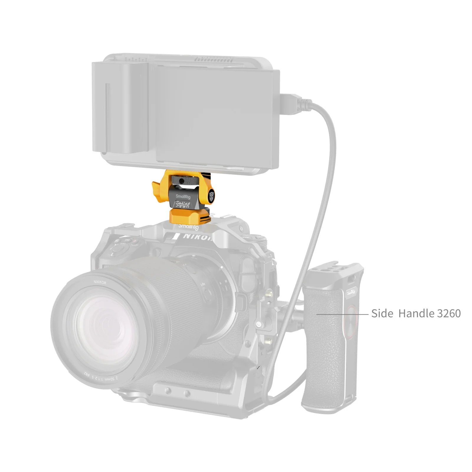 SmallRig Adjustable Monitor Support Compatible with ARRI 3/8'-16 Screws (BumbleBee Edition) 5520 - Image 7