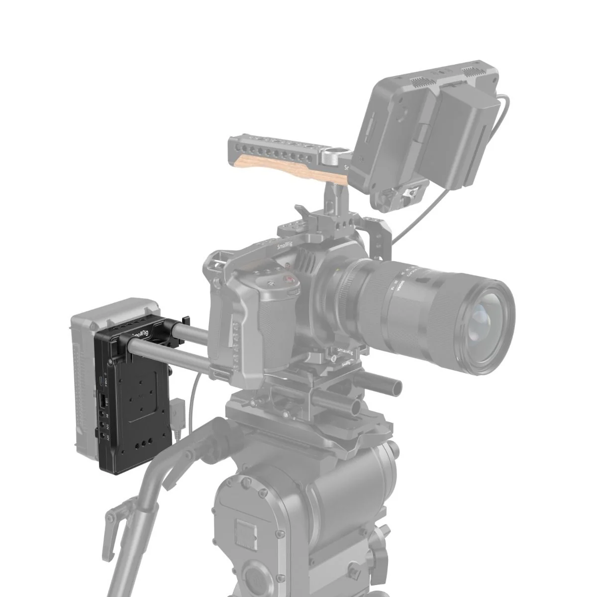 SmallRig Advanced V-Mount Battery Mount Plate with Dual 15mm Rod Clamp 3203B - Image 5