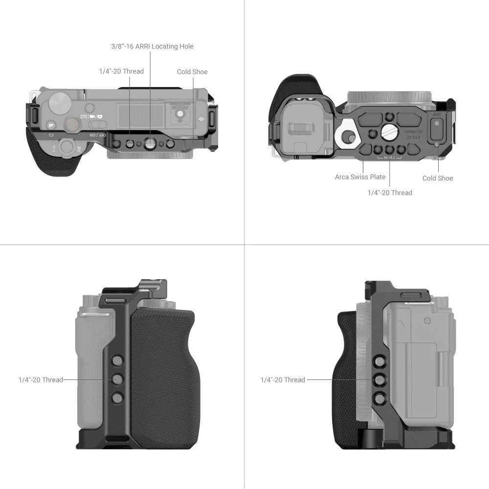 SmallRig Cage with Grip for Sony ZV-E10 3538B - Image 4