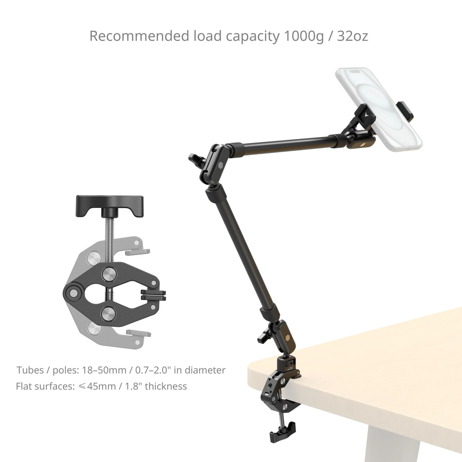 SmallRig Desktop Magic Arm with Crab-Shaped Clamp Kit 5625 - Image 9