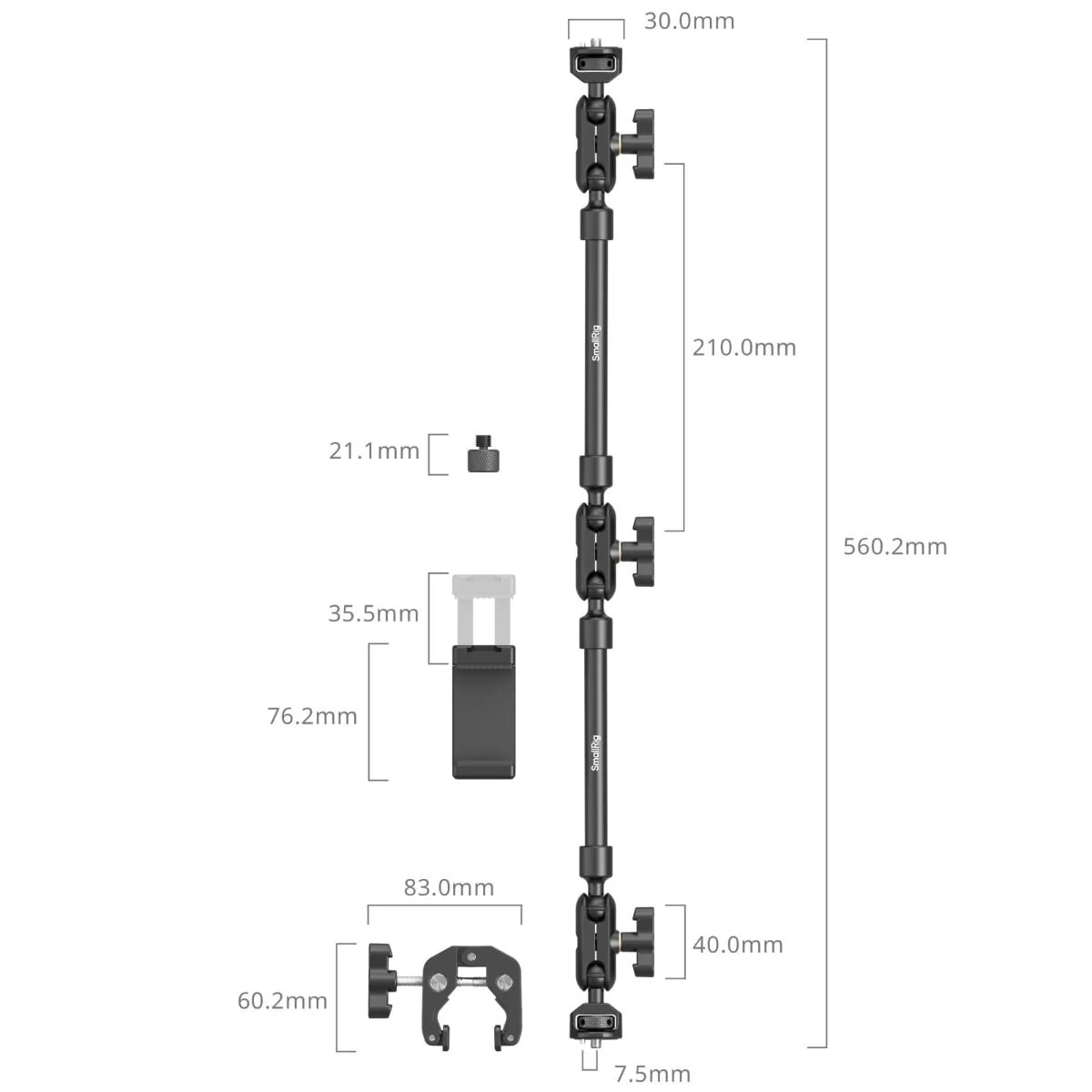 SmallRig Desktop Shooting Magic Arm with Crab Clamp Kit 4766 - Image 3