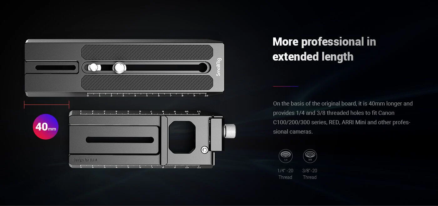 SmallRig Extended Quick Release Plate for DJI RS 2 3031B - Image 10