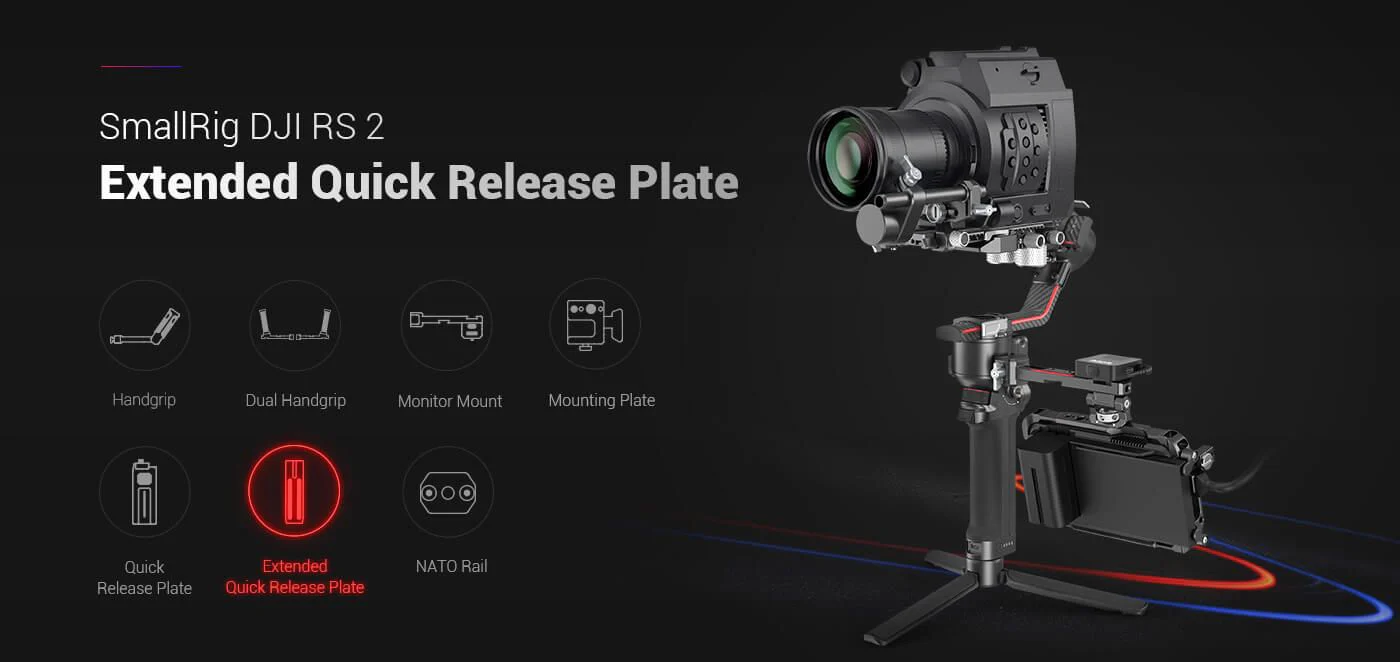 SmallRig Extended Quick Release Plate for DJI RS 2 3031B - Image 9