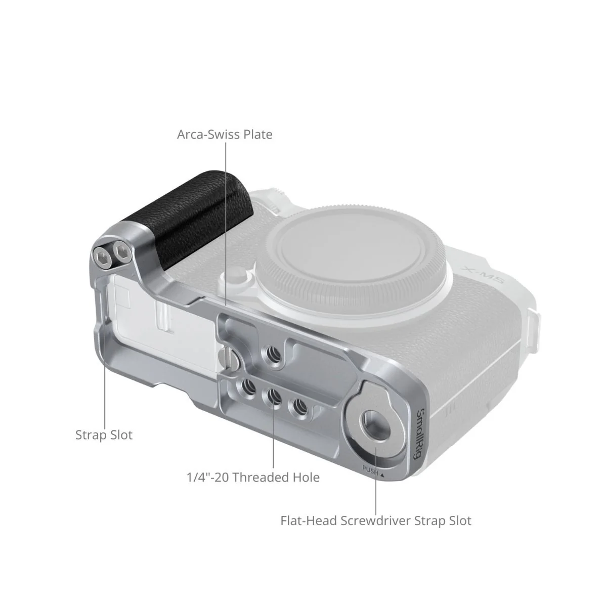 SmallRig L-Shape Mount Plate with Silicone Handle for FUJIFILM X-M5 (Silver) 4875 - Image 3