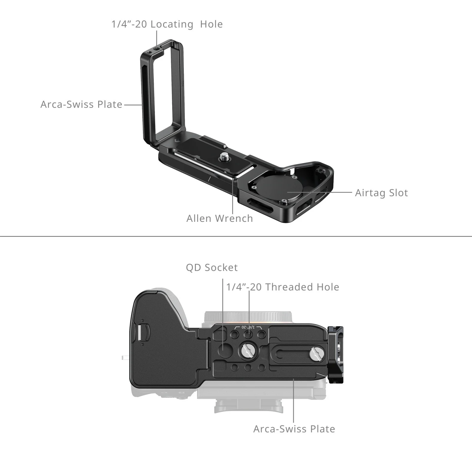 SmallRig L-Shaped Mount Plate with AirTag Slot for Sony Alpha 7 V / 7R V / 7 IV 6034 - Image 3