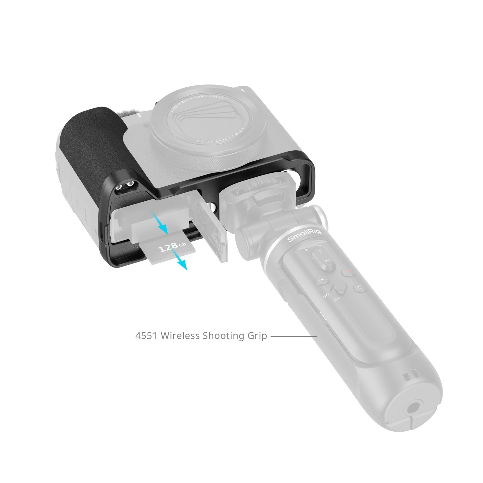 SmallRig L-Shaped Mount Plate with Handle for Canon PowerShot V1 (Black) 5808 - Image 6