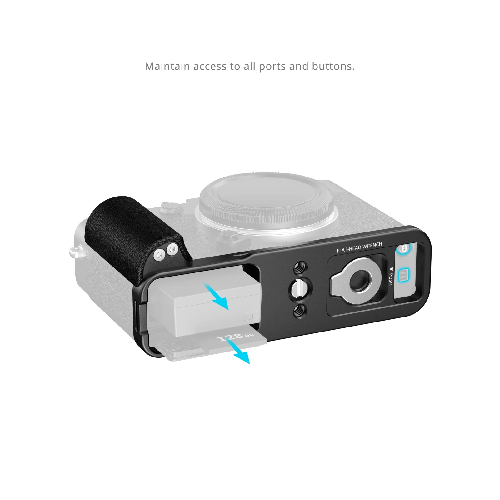SmallRig L-Shaped Mount Plate with Silicone Handle for FUJIFILM X-E5 (Black) 5448 - Image 4