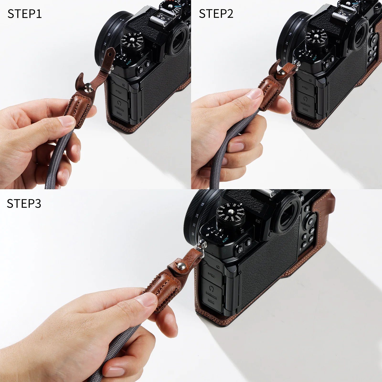 SmallRig Leather Case Kit for Nikon Z f (Brown) 5096 - Image 9