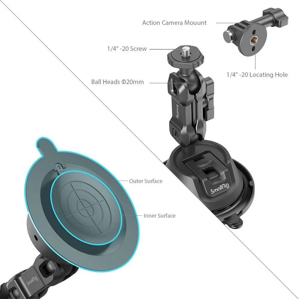 SmallRig Portable Suction Cup Mount Support for Action Cameras SC-1K 4193 - Image 4