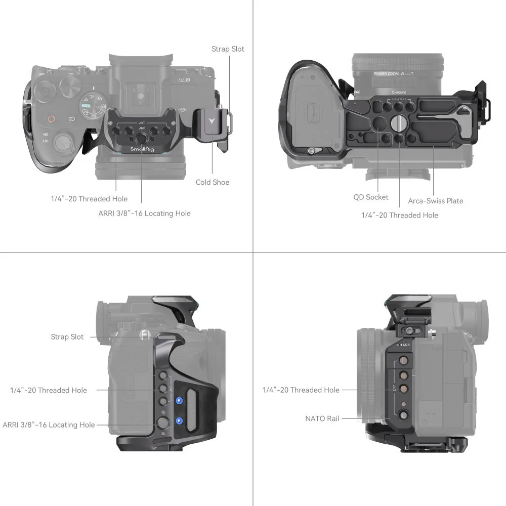 SmallRig Rhinoceros Cage Kit – Sony Alpha 7R V / 7 IV / 7S III - Image 4