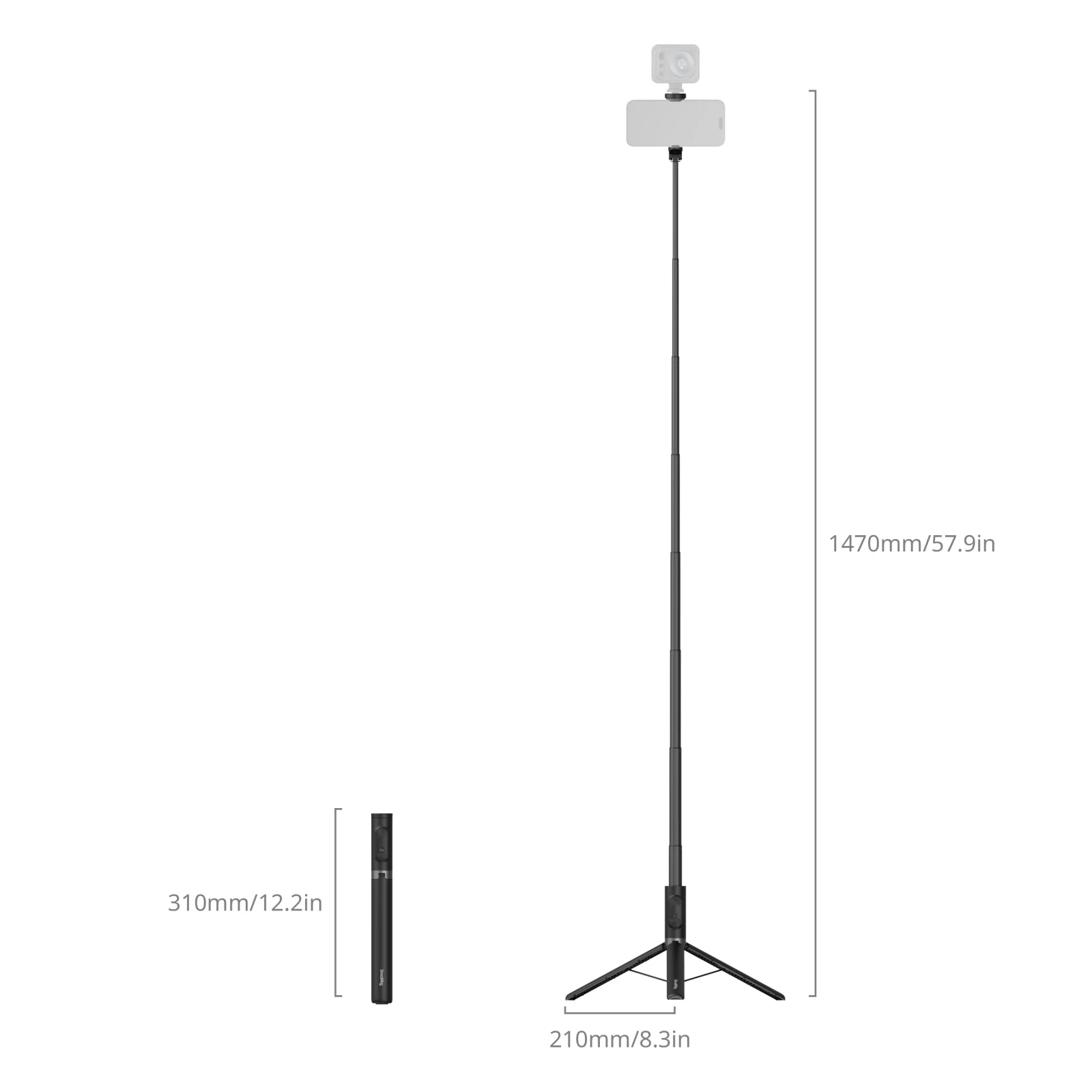 SmallRig ST30 Lite One-Touch Deploy Selfie Stick Tripod 5291 - Image 2