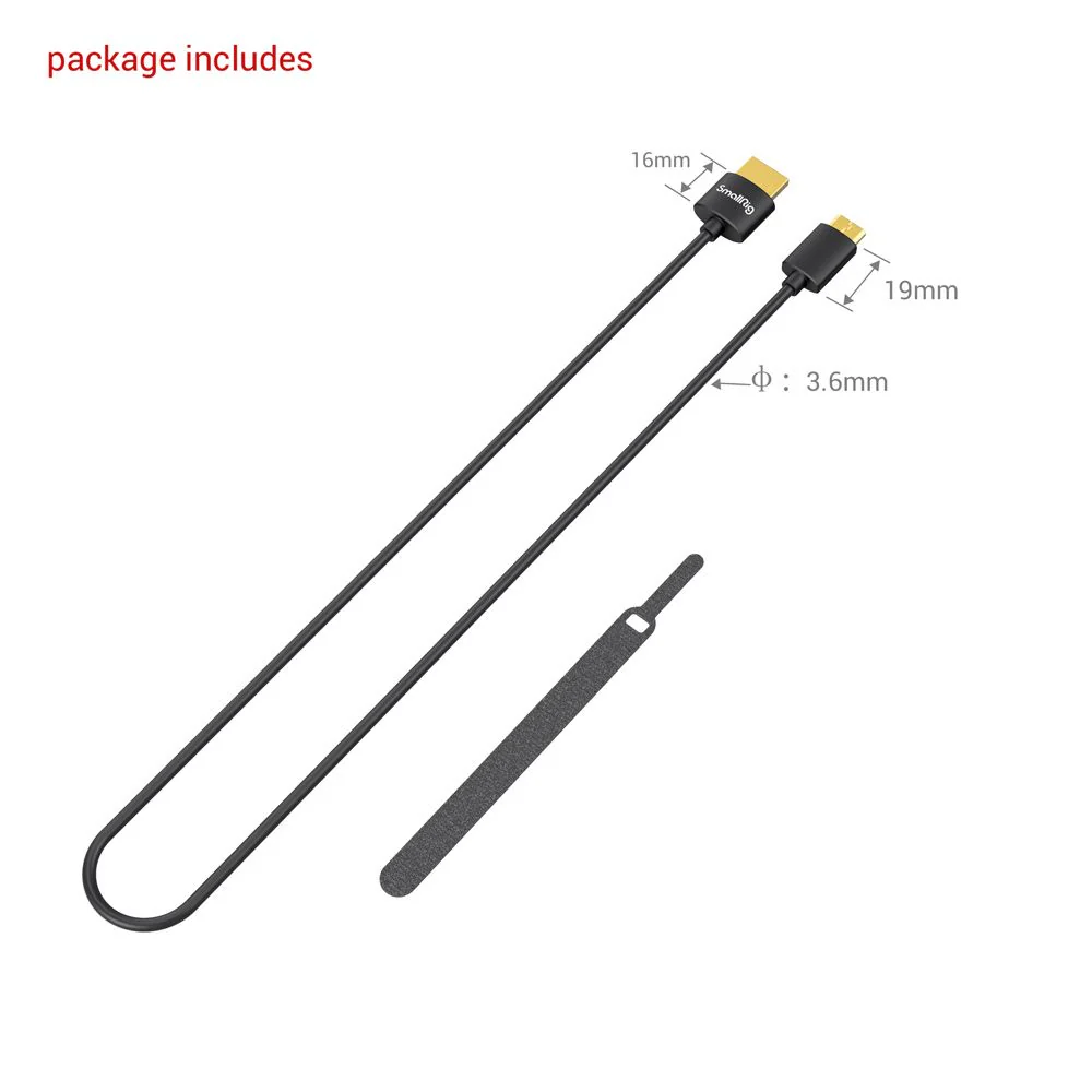 SmallRig Ultra Slim 4K HDMI Cable (C to A) 55cm 3041 - Image 3