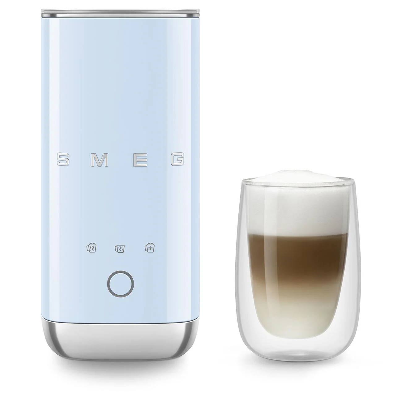 Smeg 50’S Style Retro Mini Milk Frother (Pastel Blue) - Image 2
