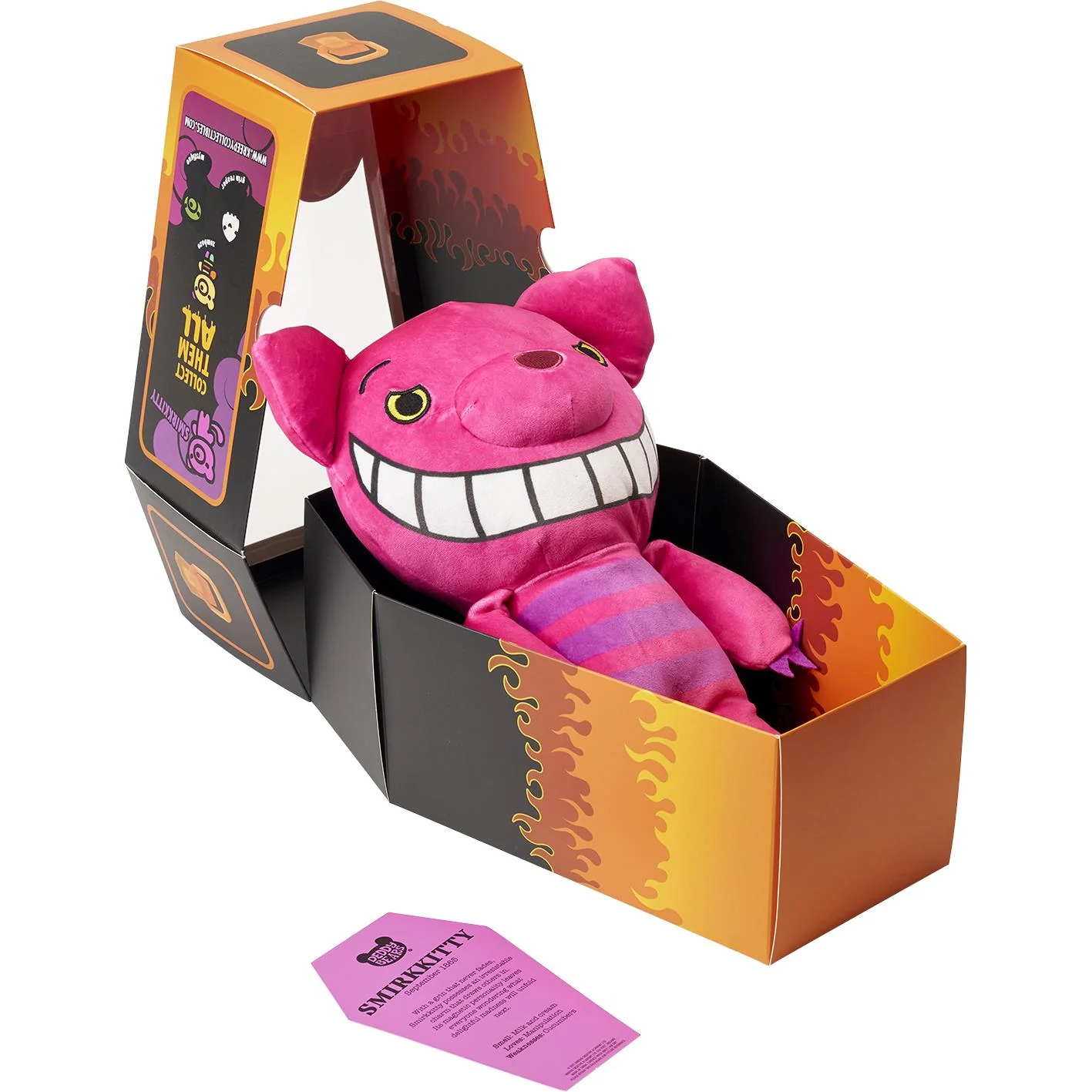 Smirkitty12" Halloween Deddy Bear Plush In Coffin - Image 2