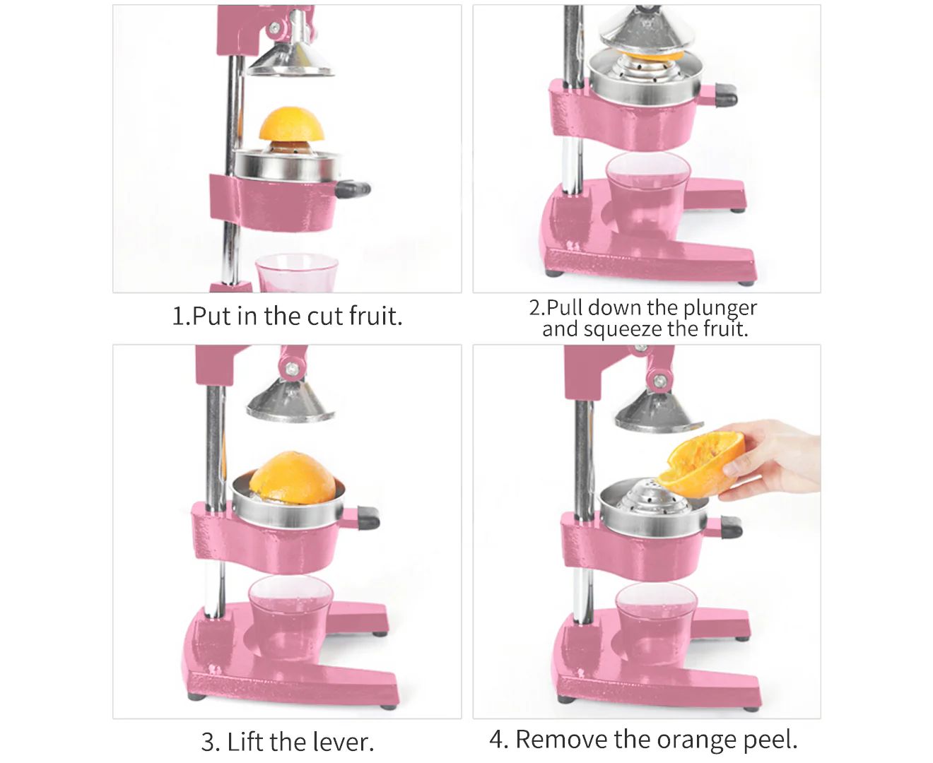 SOGA Commercial Manual Juicer Hand Press Extractor Squeezer (Pink) - Image 6