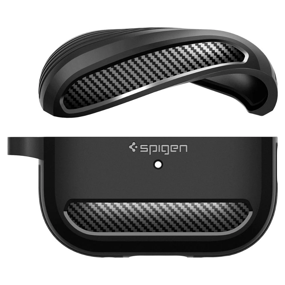 Spigen Apple AirPods Pro 2 Rugged Armor Headset and Earphone - Black - Image 2