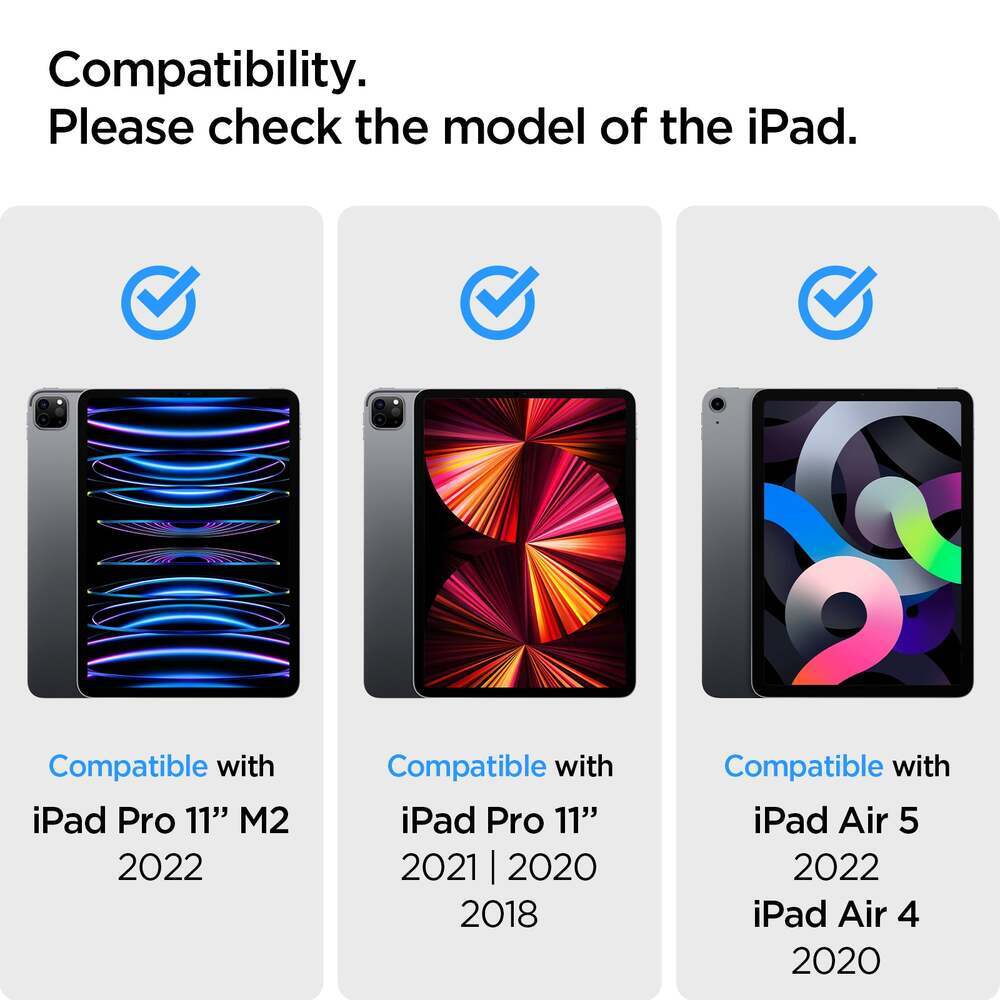 Spigen Apple iPad Air 10.9" (2022/2020)/ iPad Pro 11"(2022/2021/2020/2018) EZ Fit GLAS.tR Slim 1PC Glass Screen Protector - Clear - Image 3