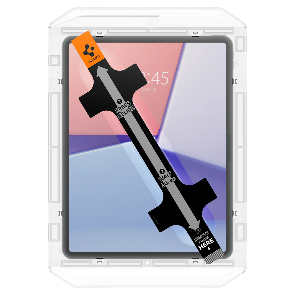 Spigen Apple iPad Air 13 2024 EZ Fit GLAS.tR Slim 1PC Glass Screen Protector - Clear - Image 3