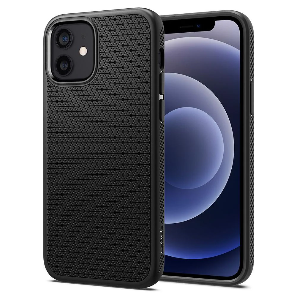 Spigen Apple iPhone 12 / 12 Pro Liquid Air Case - Black - Image 2