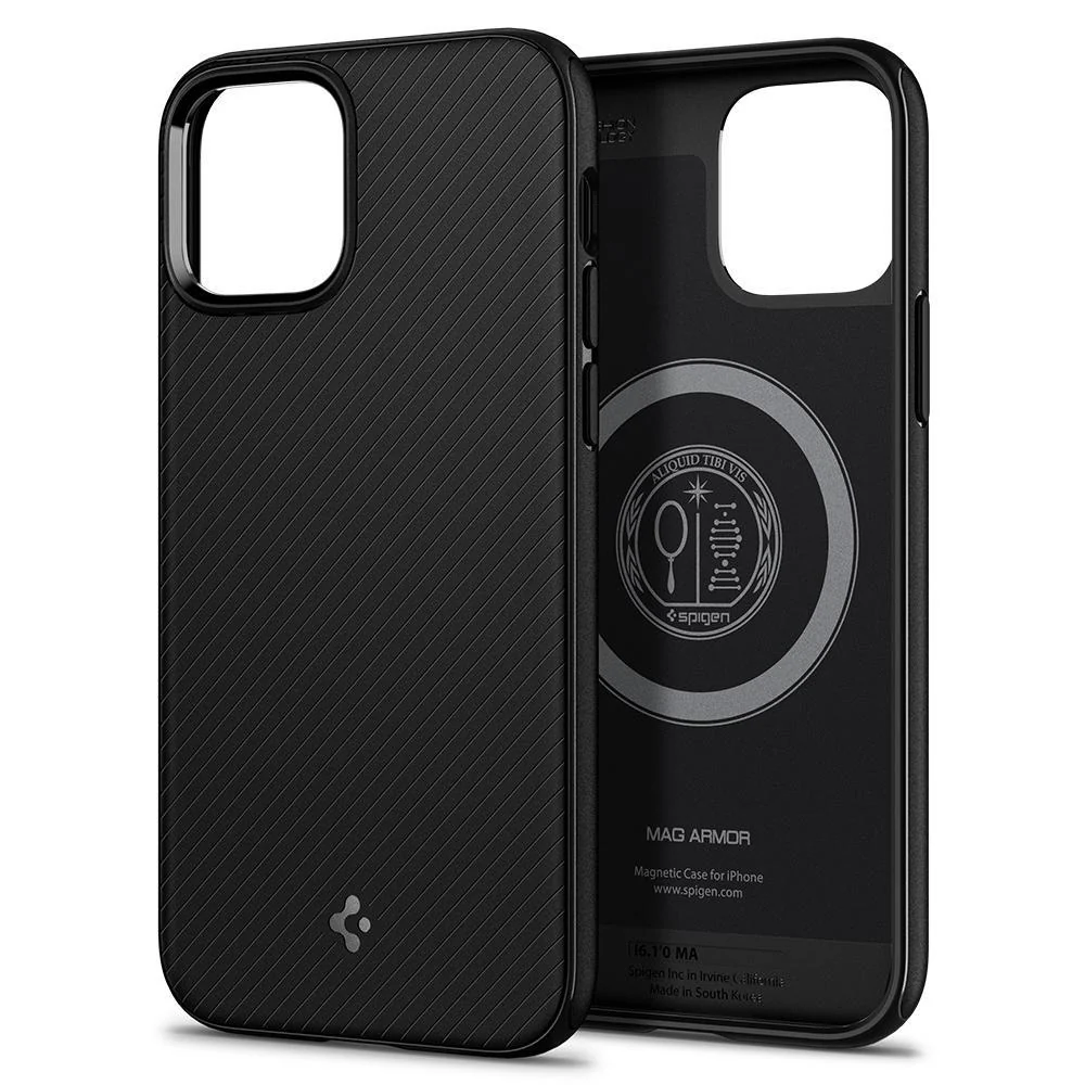 Spigen Apple iPhone 12 / 12 Pro Mag Armor Case - Black - Image 4