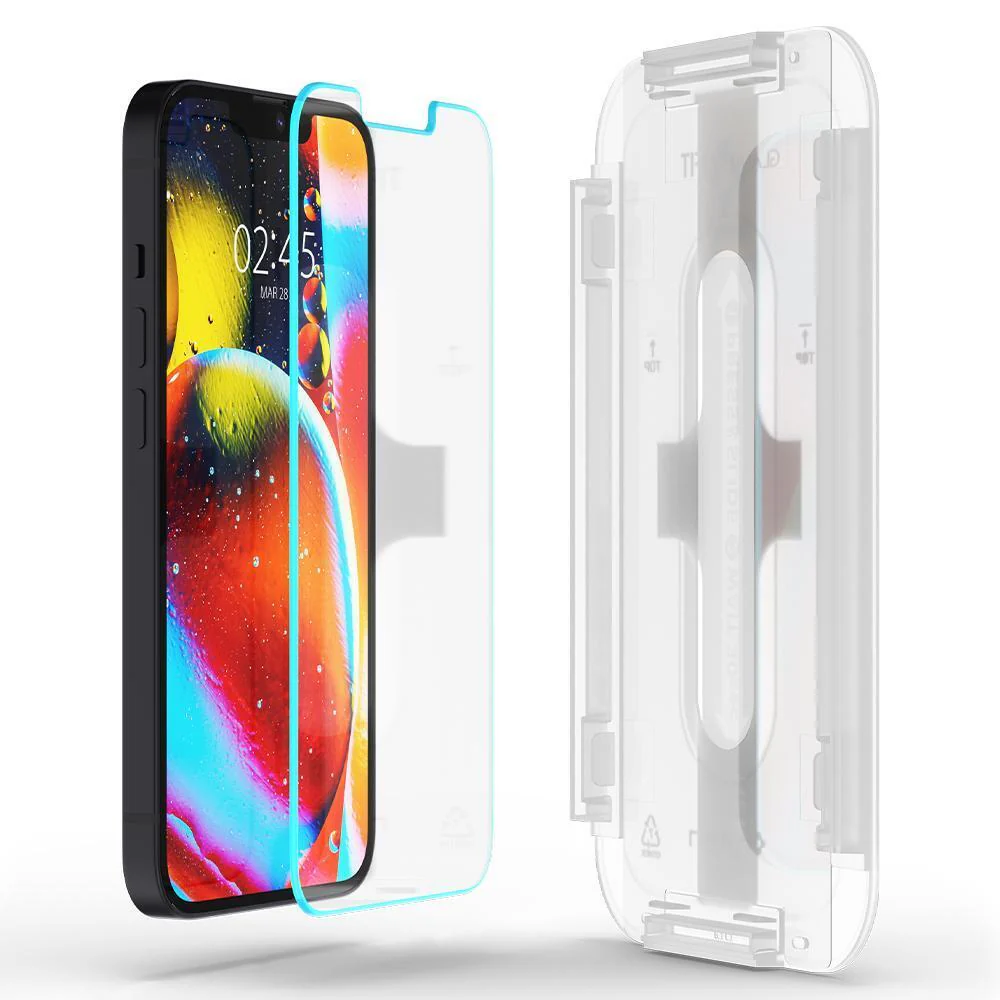 Spigen Apple iPhone 13 mini EZ Fit GLAS.tR Slim Glass Screen Protector - Clear - Image 2