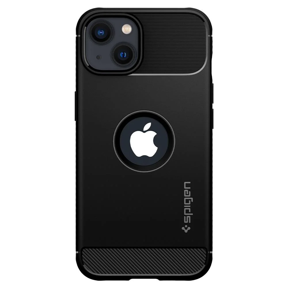 Spigen Apple iPhone 13 Rugged Armor Case - Black - Image 3