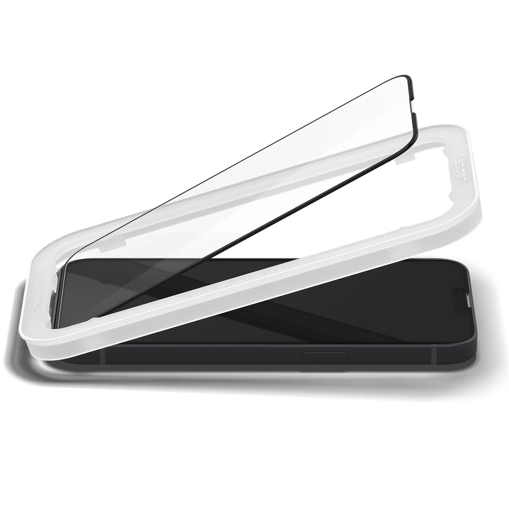 Spigen Apple iPhone 14 Plus / iPhone 13 Pro Plus AlignMaster GLAS.tR Full Cover 2PCS Glass Screen Protector - Black - Image 5