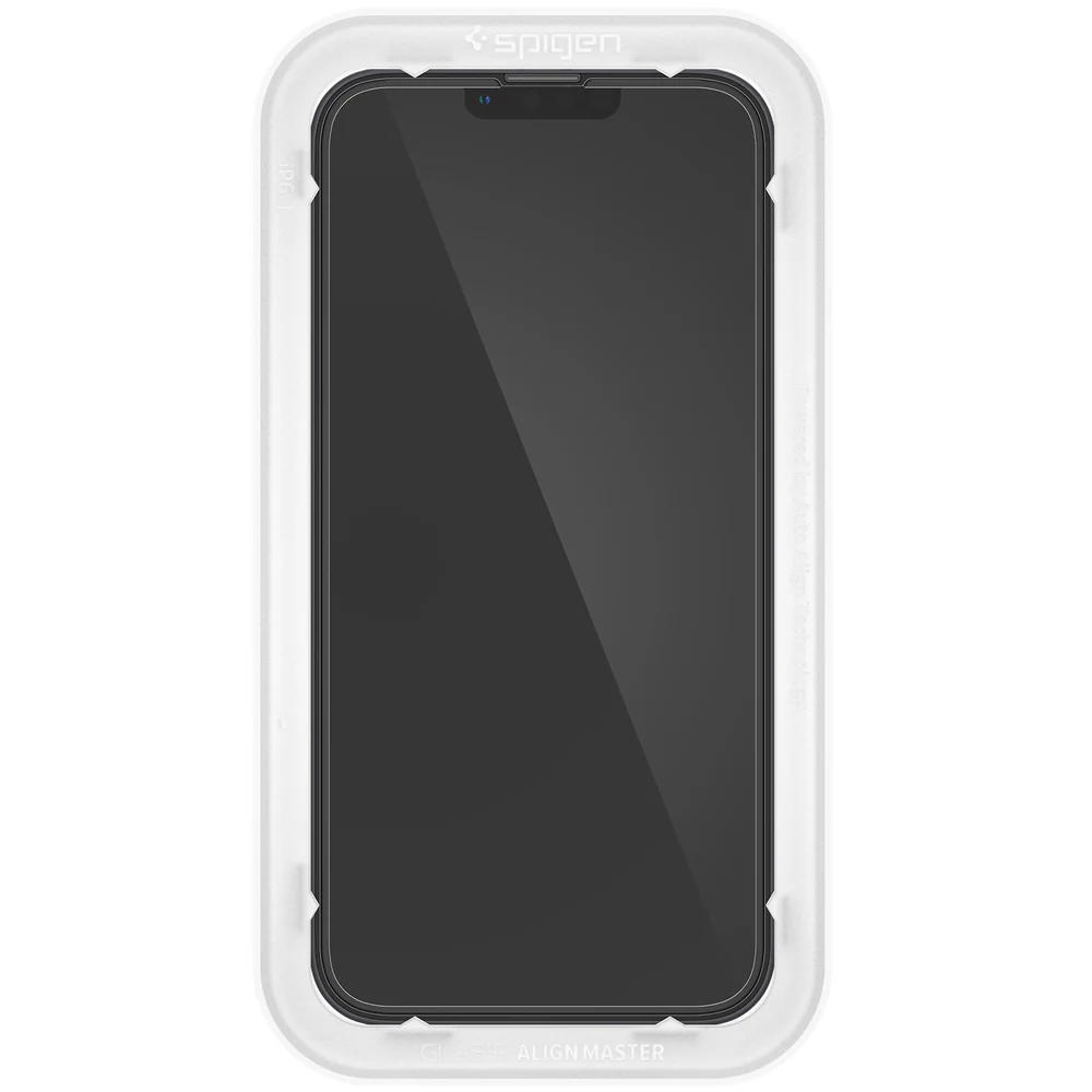 Spigen Apple iPhone 14 Plus / iPhone 13 Pro Plus AlignMaster GLAS.tR Full Cover 2PCS Glass Screen Protector - Black - Image 6