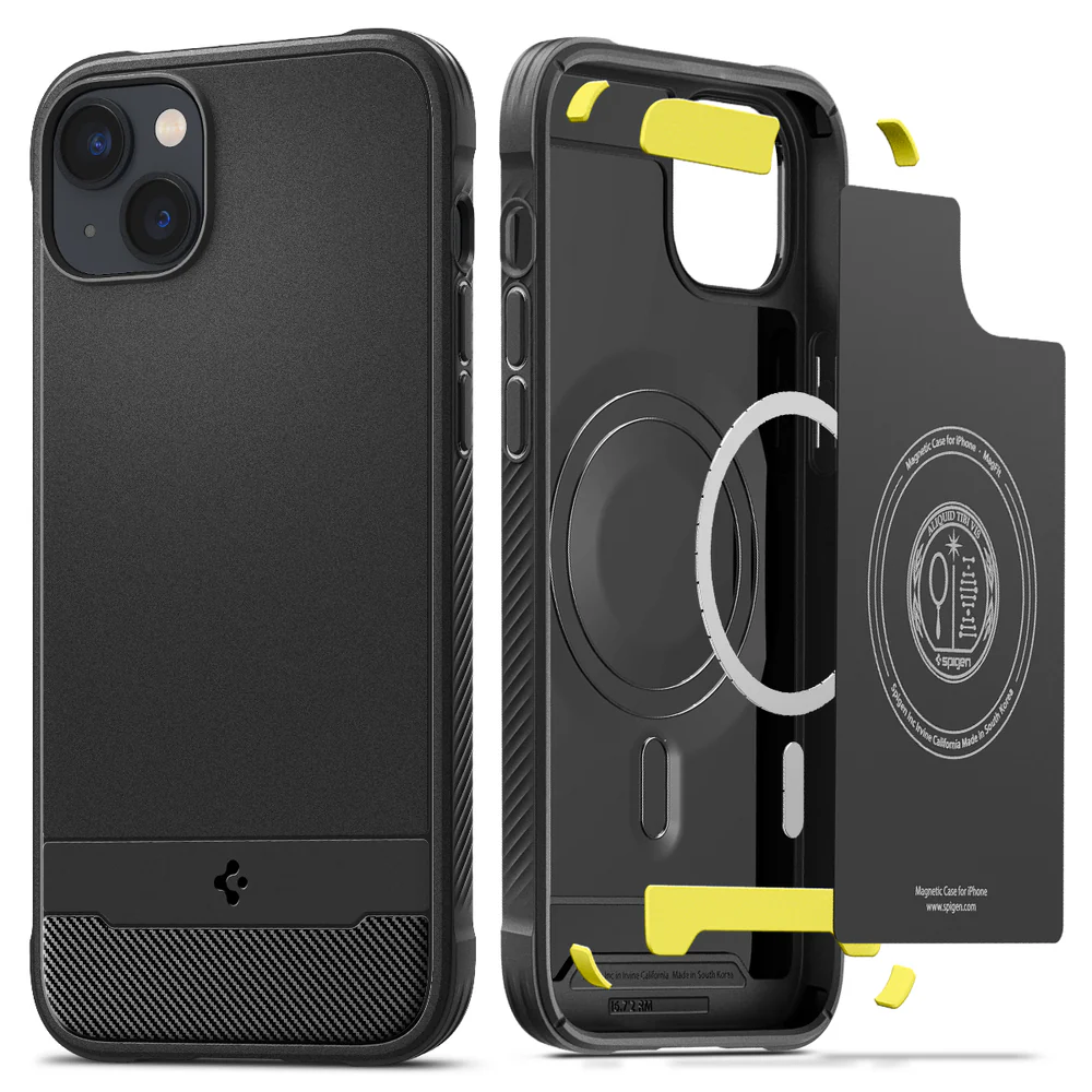 Spigen Apple iPhone 14 Plus Rugged Armor Mag (MagFit) Case - Black - Image 3