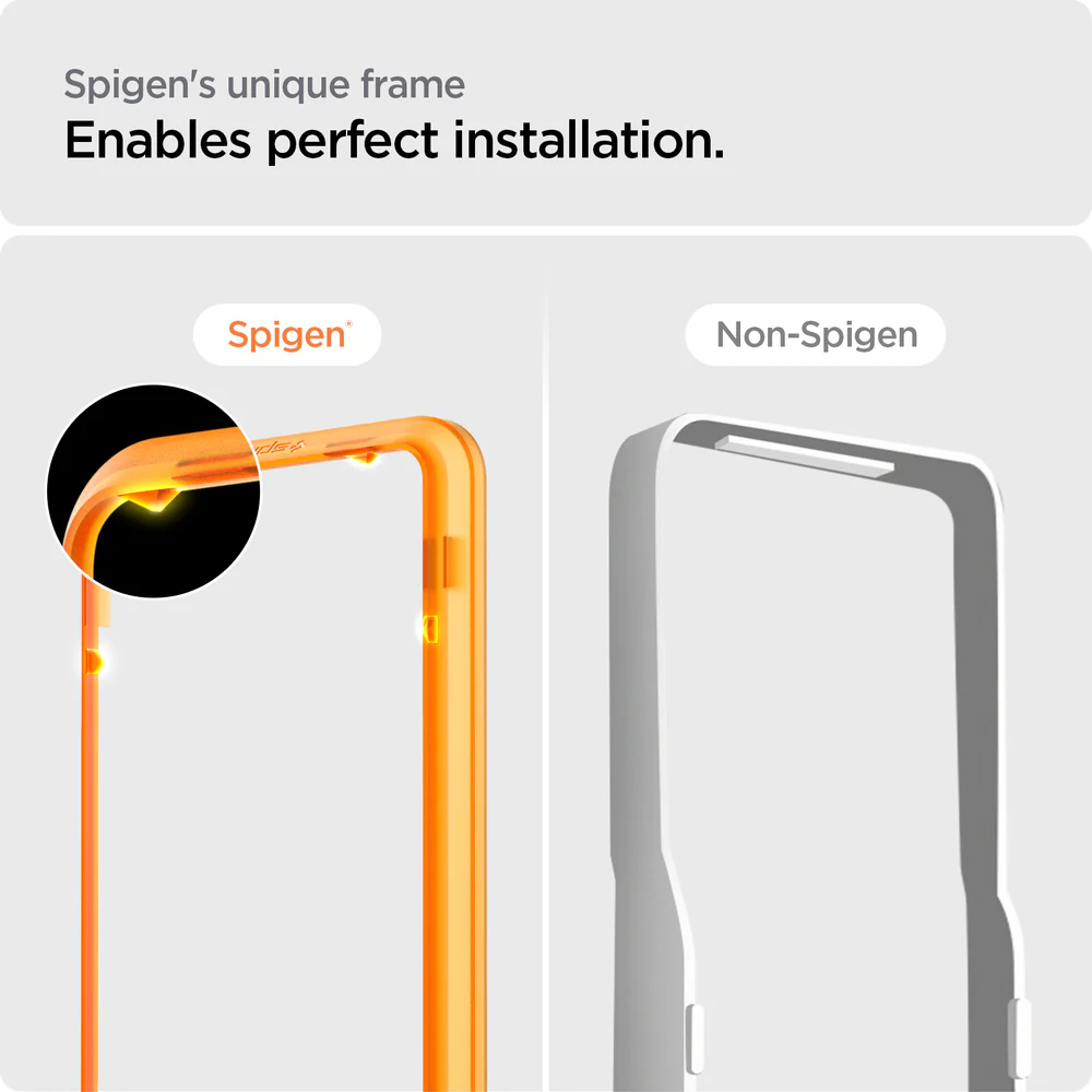 Spigen Apple iPhone 14 Pro AlignMaster GLAS.tR Full Cover 2PCS Glass Screen Protector - Black - Image 5