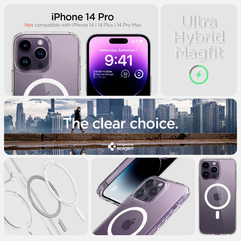 Spigen Apple iPhone 14 Pro Ultra Hybrid Mag (MagFit) Case - White - Image 2