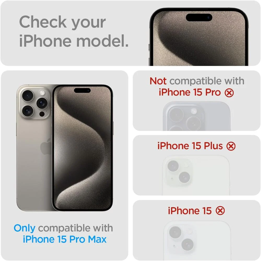 Spigen Apple iPhone 15 Pro Max AlignMaster GLAS.tR Full Cover 2PCS Glass Screen Protector - Black - Image 2