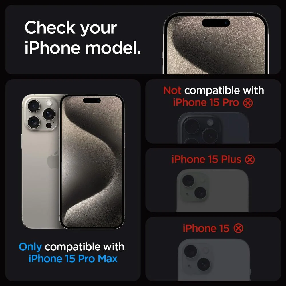 Spigen Apple iPhone 15 Pro Max EZ Fit GLAS.tR Privacy 2PCS Glass Screen Protector - Black - Image 2