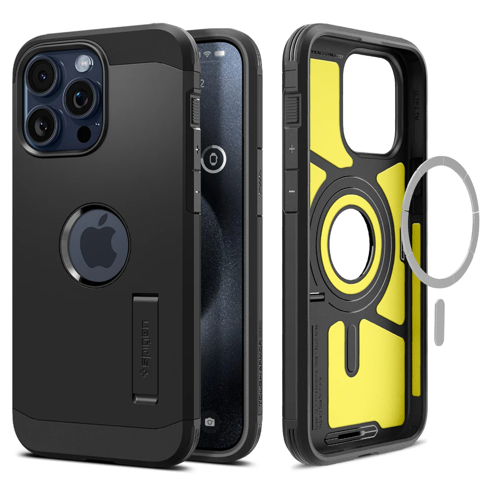 Spigen Apple iPhone 15 Pro Max Tough Armor (MagFit) Case - Black