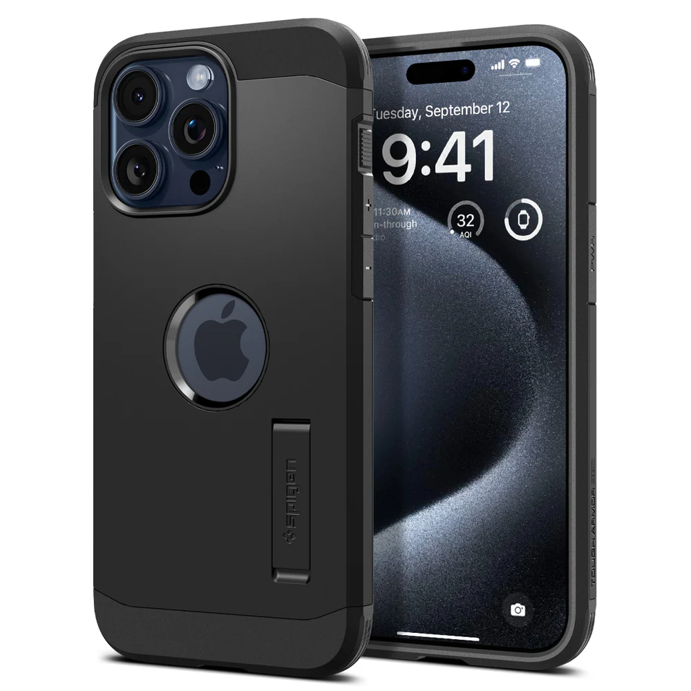 Spigen Apple iPhone 15 Pro Max Tough Armor (MagFit) Case - Black - Image 3