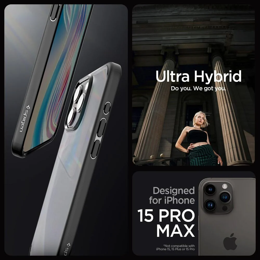 Spigen Apple iPhone 15 Pro Max Ultra Hybrid Case - Frost Black - Image 2
