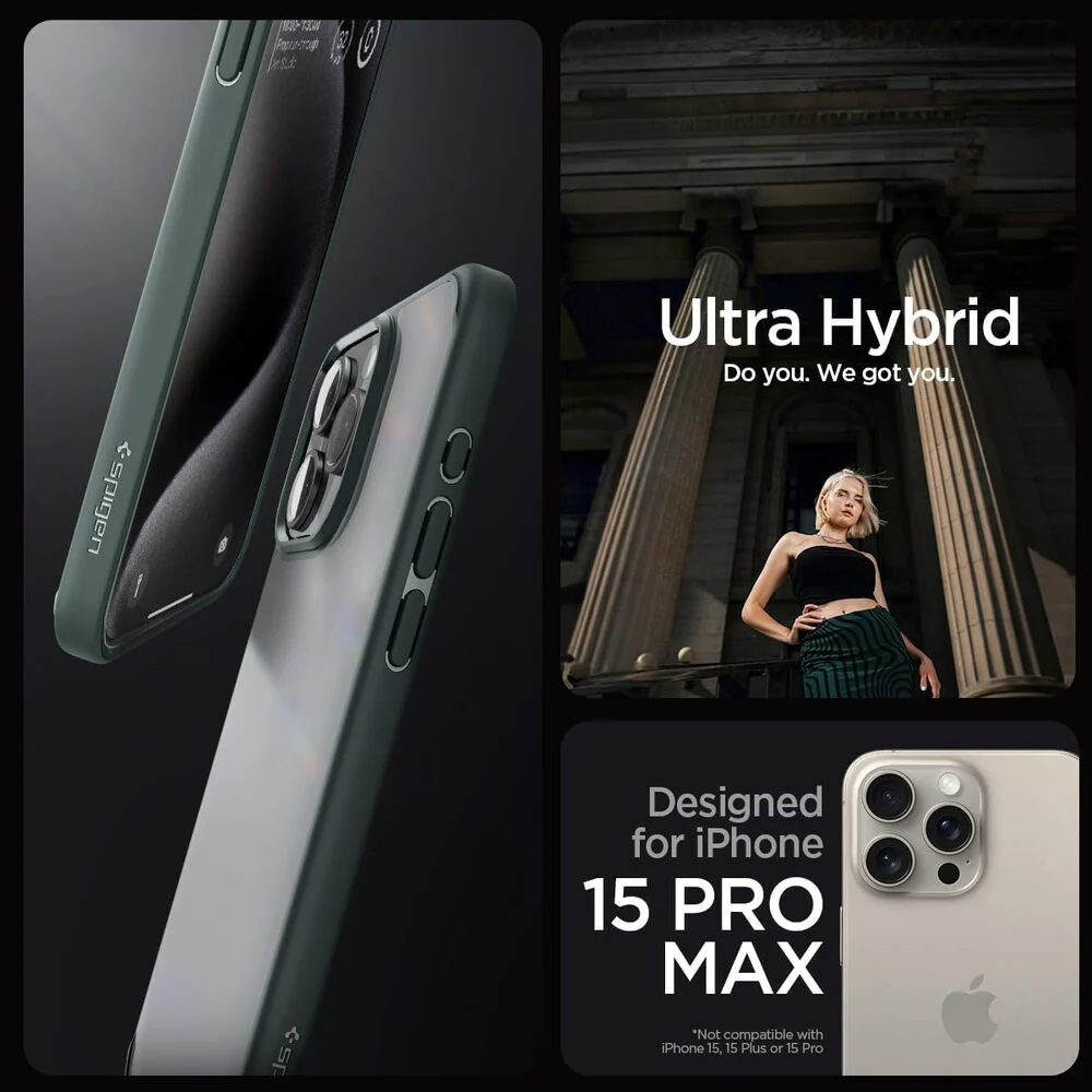Spigen Apple iPhone 15 Pro Max Ultra Hybrid Case - Frost Green - Image 2