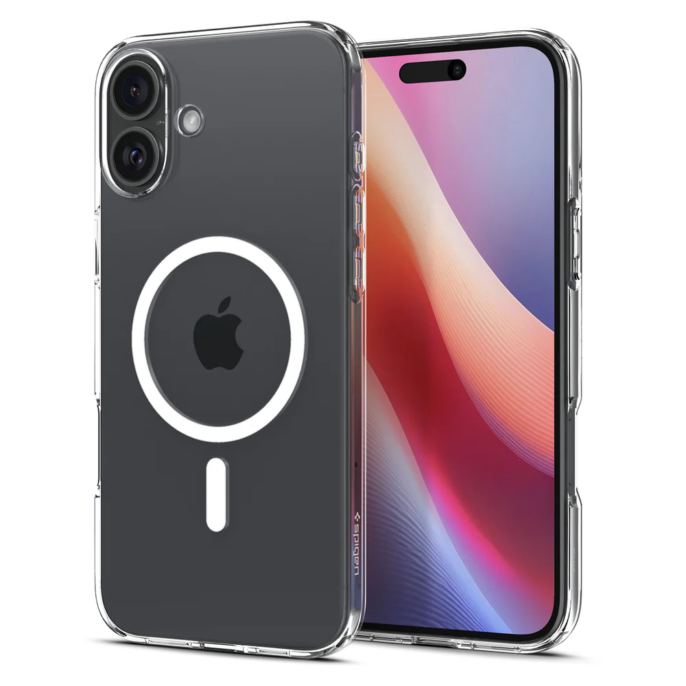Spigen Apple iPhone 16 Liquid Crystal (MagFit) Case - Clear Case / White Ring