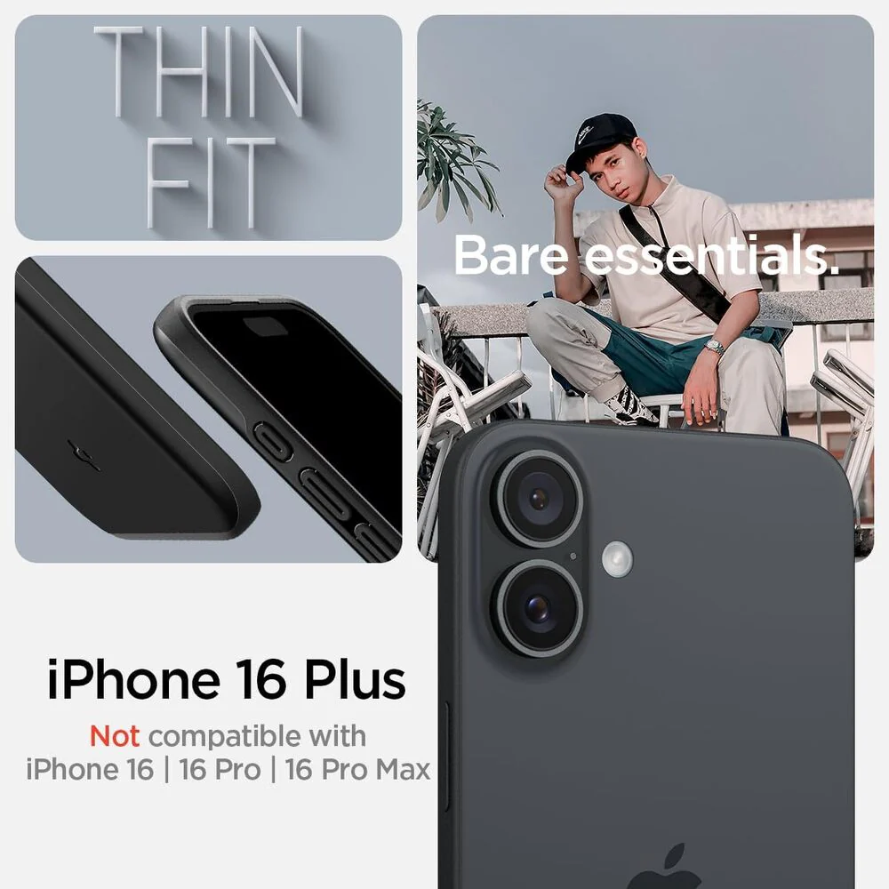 Spigen Apple iPhone 16 Plus Thin Fit (MagFit) Case - Black - Image 2