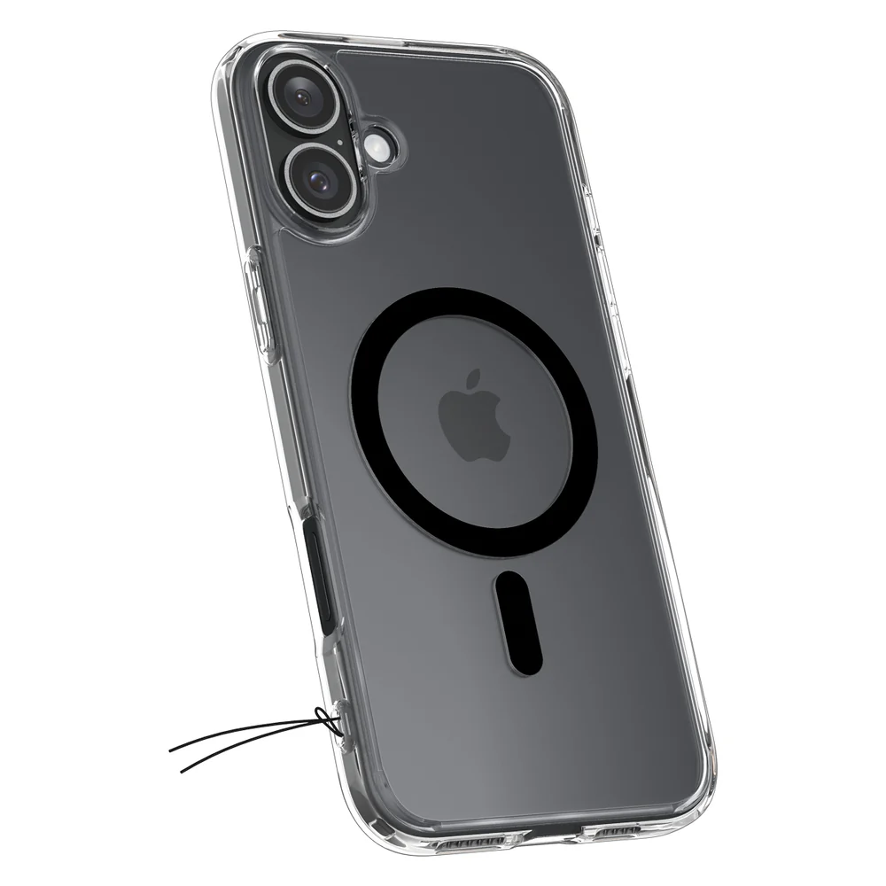 Spigen Apple iPhone 16 Plus Ultra Hybrid (MagFit) Case - Clear Case / Black Ring - Image 3