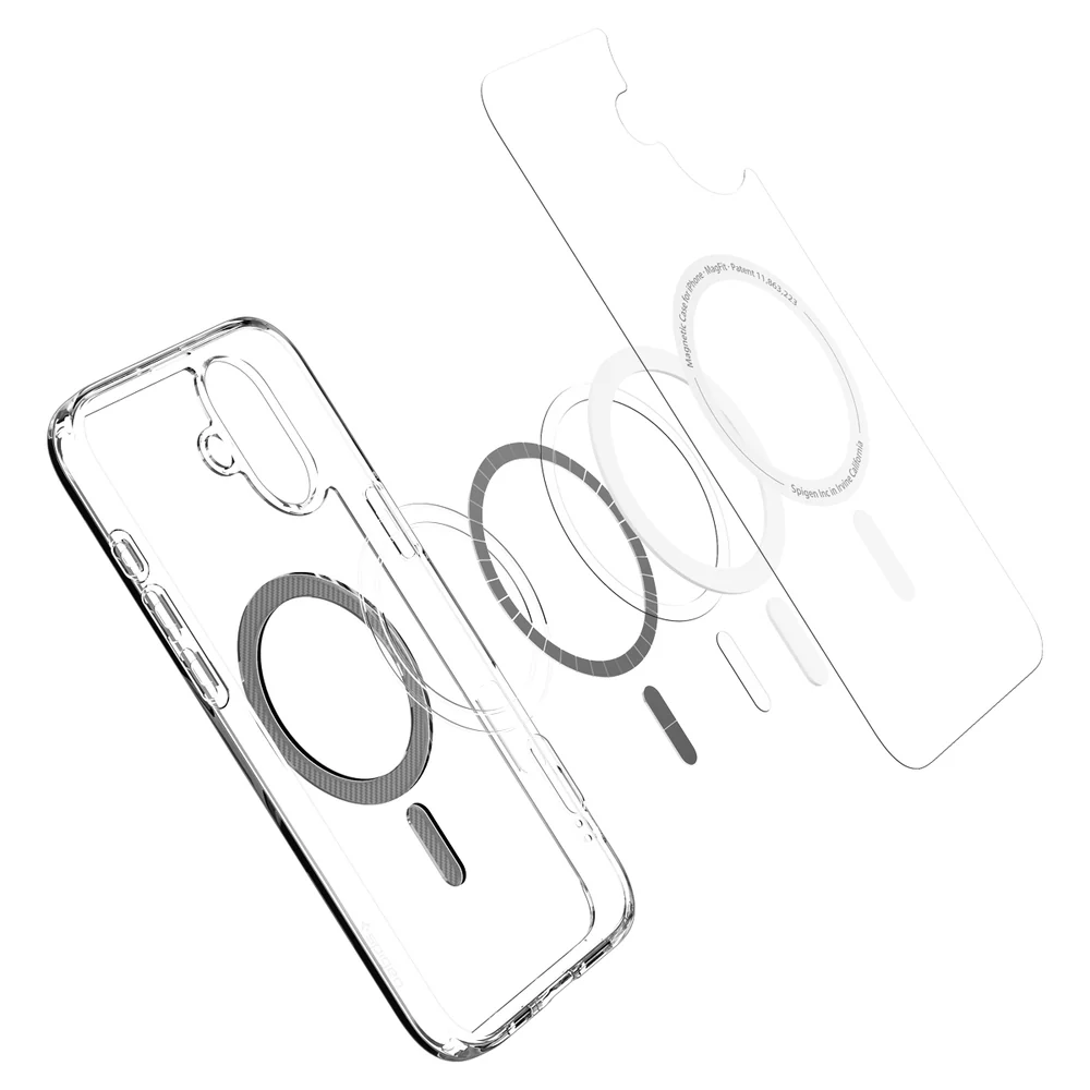 Spigen Apple iPhone 16 Plus Ultra Hybrid (MagFit) Case - Clear Case / Carbon Fiber Ring - Image 5