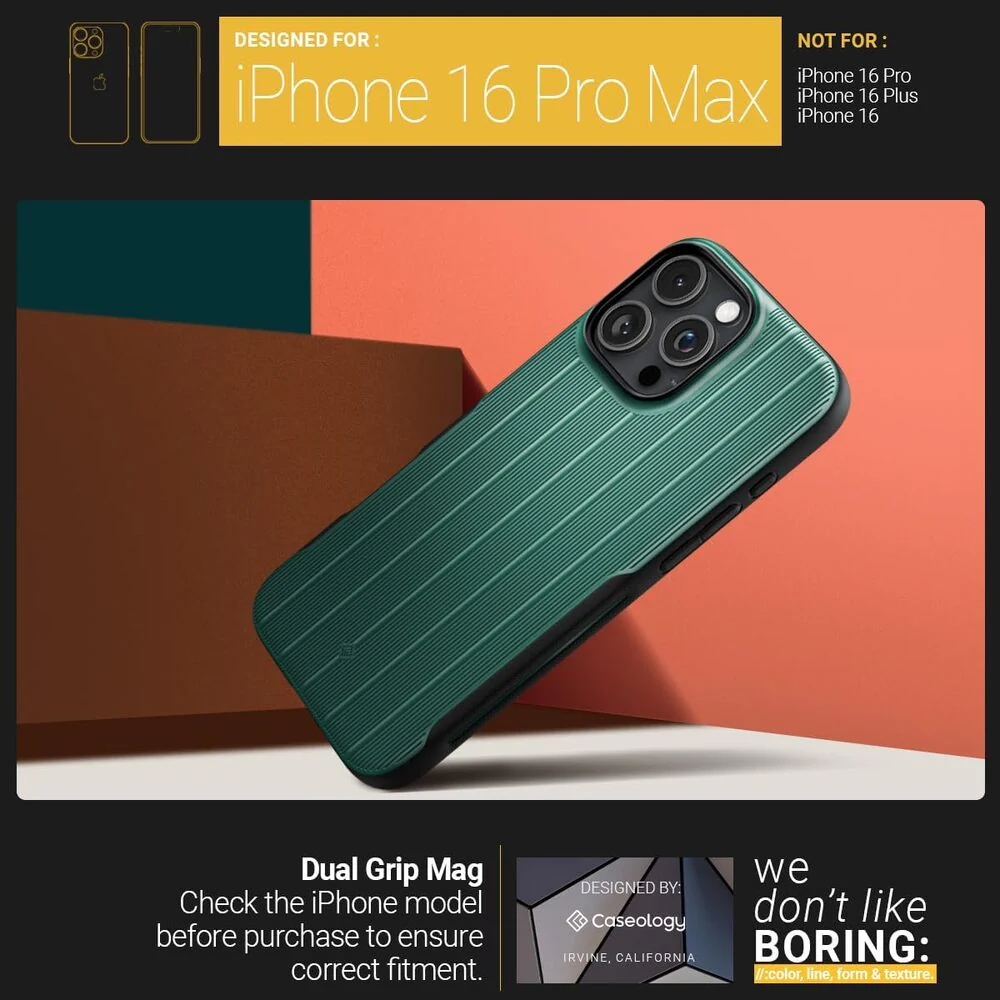 Spigen Apple iPhone 16 Pro Max Dual Grip Mag Case - Jade Green - Image 2